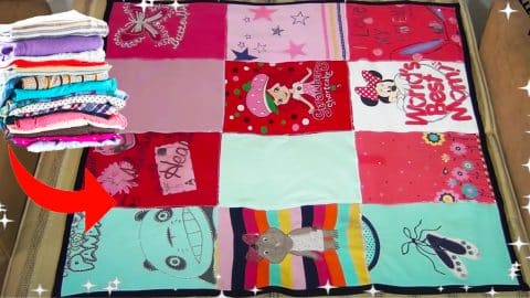 Turn Old T-shirts To Patchwork Blanket | DIY Joy Projects and Crafts Ideas