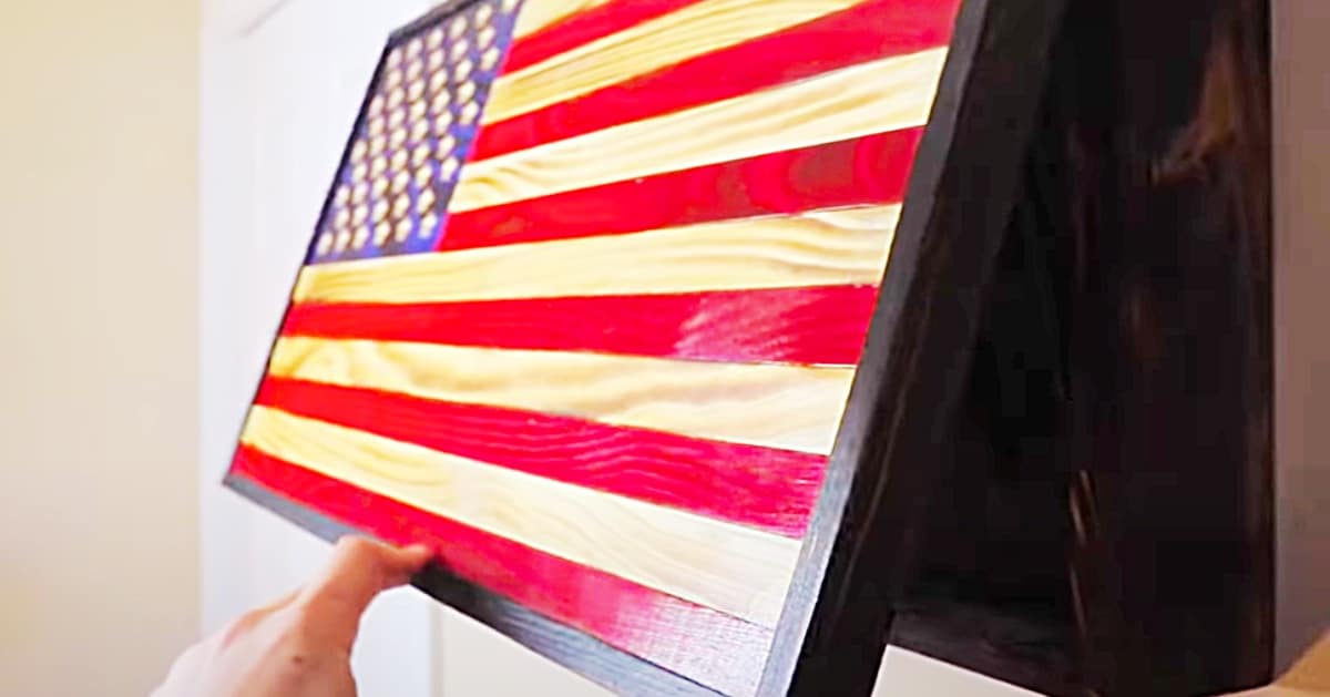 DIY Wooden American Flag With An Inside Compartment