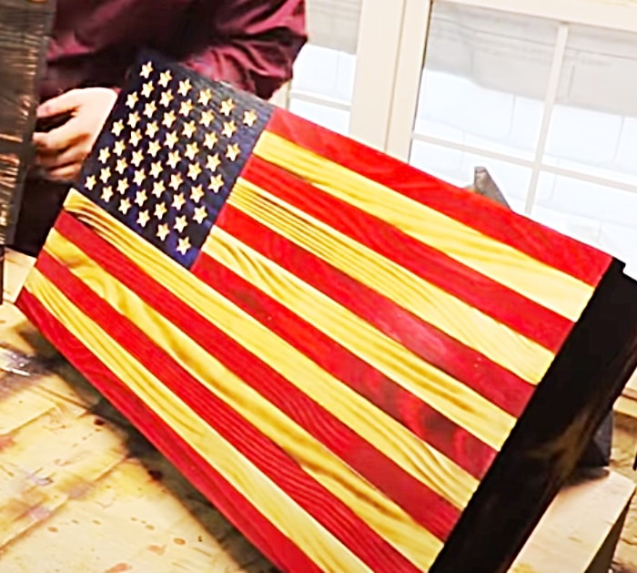 Wooden American Flag Wall Art - 