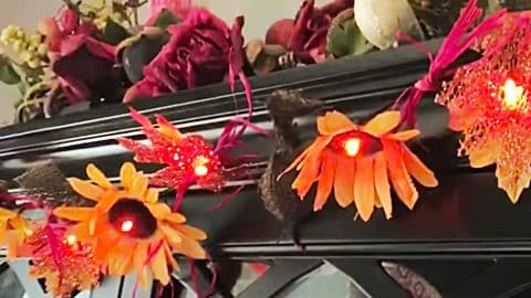 Dollar Tree DIY Autumn Flower Lights | DIY Joy Projects and Crafts Ideas