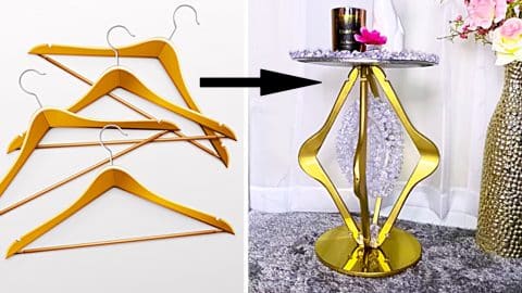 How To Make Side Tables From Coat Hangers | DIY Joy Projects and Crafts Ideas