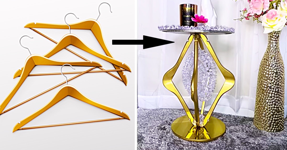 How To Make Side Tables From Coat Hangers | DIY Joy Projects and Crafts Ideas