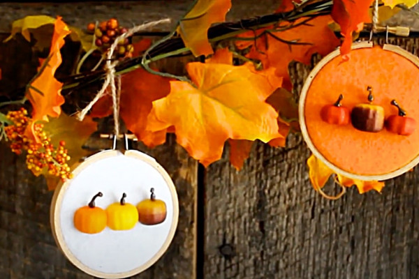 How To Make Hoop Garland - Embroidery Hoop DIY Ideas - Fall Banner