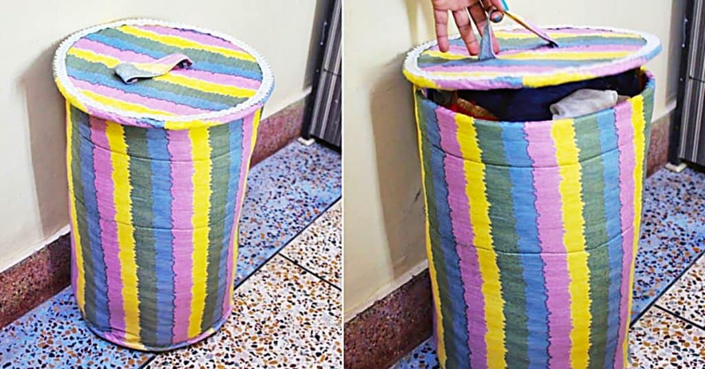 How To Make A Laundry Basket - DIY Hamper - Sew A Storage Basket
