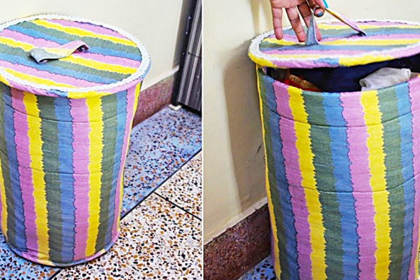 How To Make A Laundry Basket - DIY Hamper - Sew A Storage Basket
