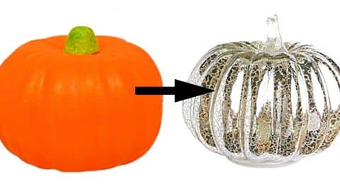 Dollar Tree Mercury Glass Effect To A Foam Pumpkin | DIY Joy Projects and Crafts Ideas