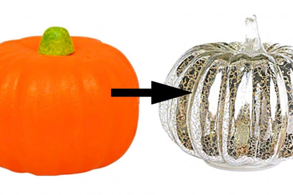 DIY Dollar Tree Mercury Glass Pumpkin - DIY Glam Halloween - Autumn DIY