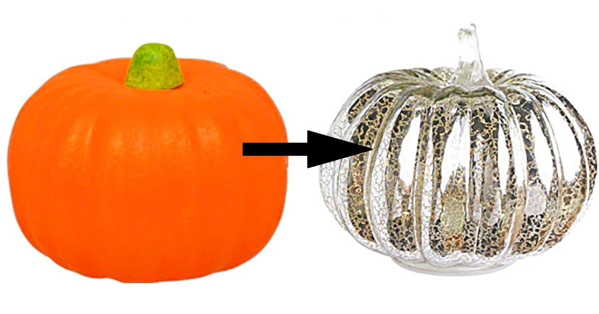 Dollar Tree Mercury Glass Effect To A Foam Pumpkin