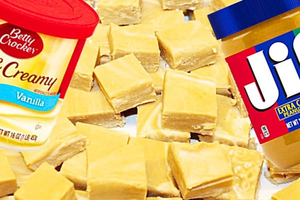 2 Ingredient Peanut Butter Fudge - Peanut Butter Fudge With Vanilla Frosting - Easy Candy Ideas