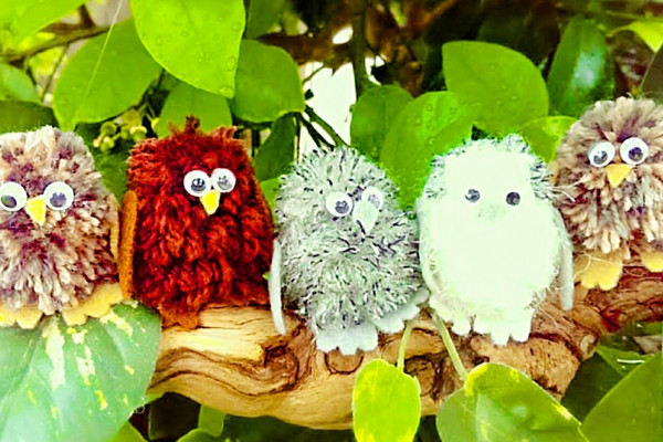 How To Make Pom-Pom Baby Owls - Yarn DIY Project - Animal Grafts