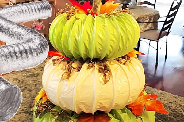 How To Make A Pumpkin Topiary - Dryer Duct Pumpkin - Fall DIY Ideas