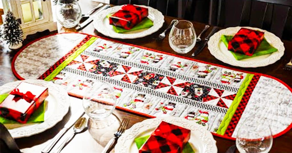 DIY Christmas Table Runner With Free Pattern - DIY Sewing - DIY Christmas Decor