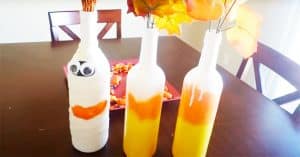 DIY Halloween Fall Wine Bottle Craft