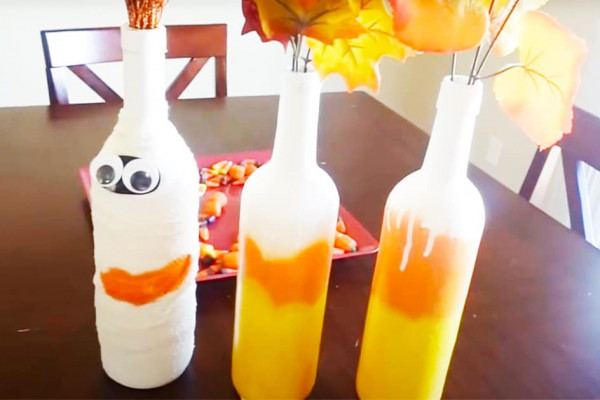 DIY Halloween Fall Wine Bottle Craft - Wine Bottle Crafts - DIY Fall Decor