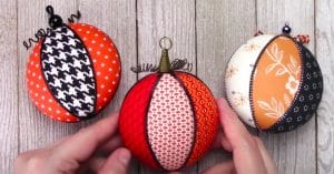 DIY No-Sew Patchwork Pumpkin Ornament