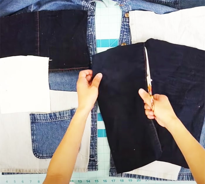 How To Make Patchwork Jean Jacket - DIY Thrift Store Clothes - DIY Jacket