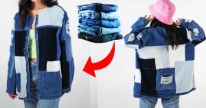 DIY Patchwork Jacket Using Old Jeans