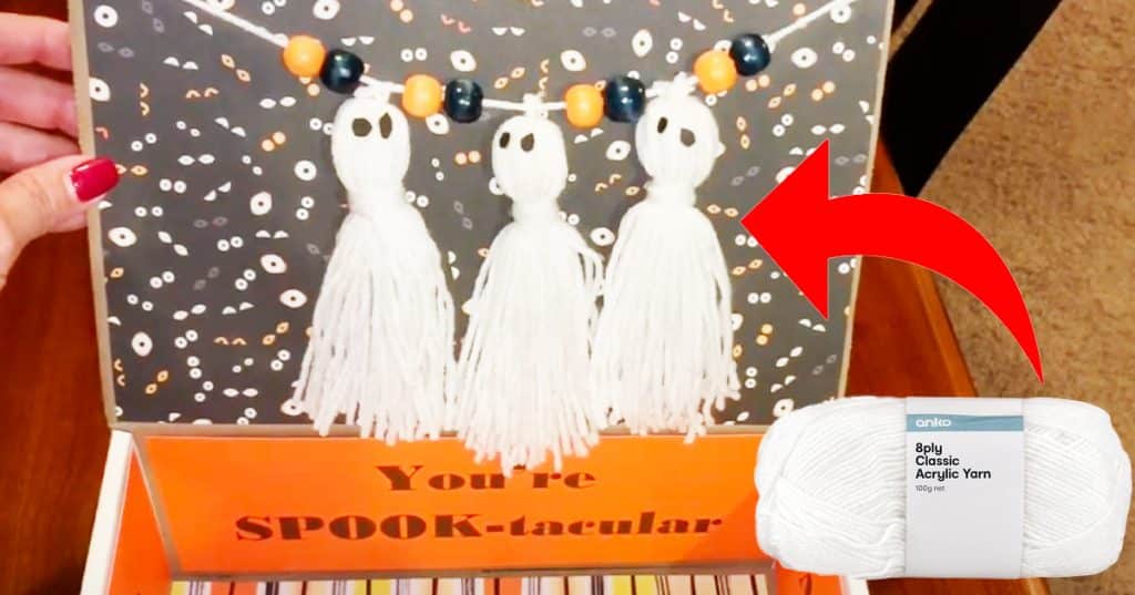 DIY Yarn Ghost Tassel Garland - DIY Halloween Decor - DIY Yarn Crafts