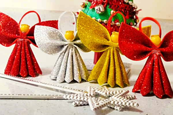 How To Make A DIY Foam Angel Ornament - Christmas Tree Ideas - Christmas Decor Ideas