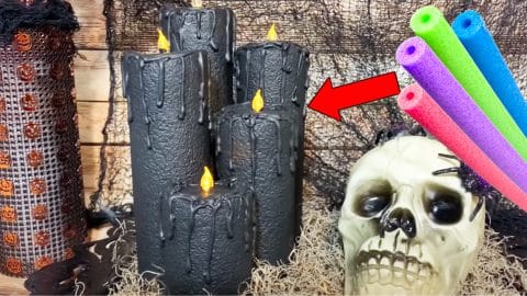 Dollar Tree DIY Halloween Pool Noodle Candles | DIY Joy Projects and Crafts Ideas