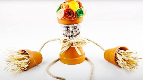 Dollar Tree DIY Scarecrow Flower Pot | DIY Joy Projects and Crafts Ideas