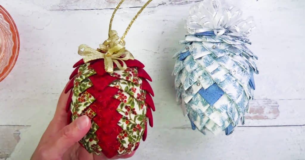 How To Make A No-Sew Quilted Pinecone Ornament - No-Sew Projects