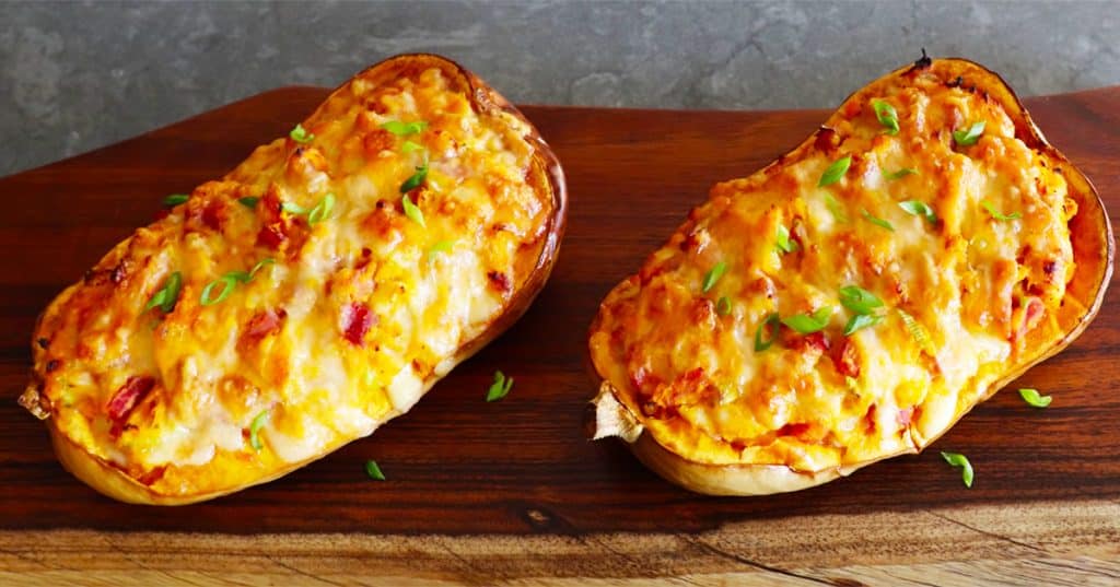 Loaded Butternut Squash Cordon Bleu Recipe - Butternut Squash Recipes - Cheesy Recipes
