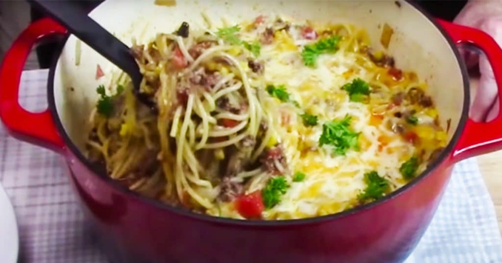 One-Pot Taco Spaghetti Recipe - Taco Recipes - Spaghetti Recipes