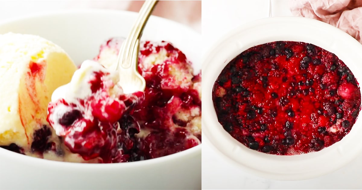 Slow Cooker Berry Cobbler Recipe | DIY Joy Projects and Crafts Ideas