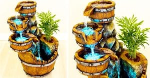 How To Make A Concrete Barrel Waterfall