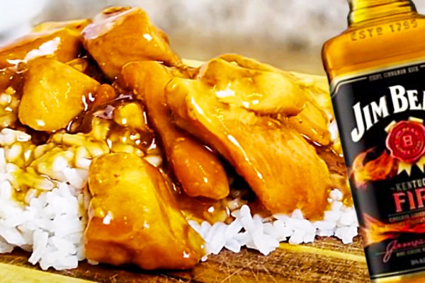 Crockpot Bourbon Chicken Recipe - Easy Crockpot Meals - Fireball Whiskey Recipe