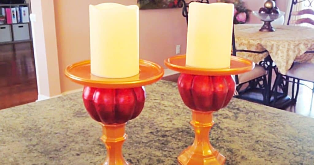 How To Make Dollar Tree DIY Candle Holders - Dollar Tree DIY - DIY Fall Decor