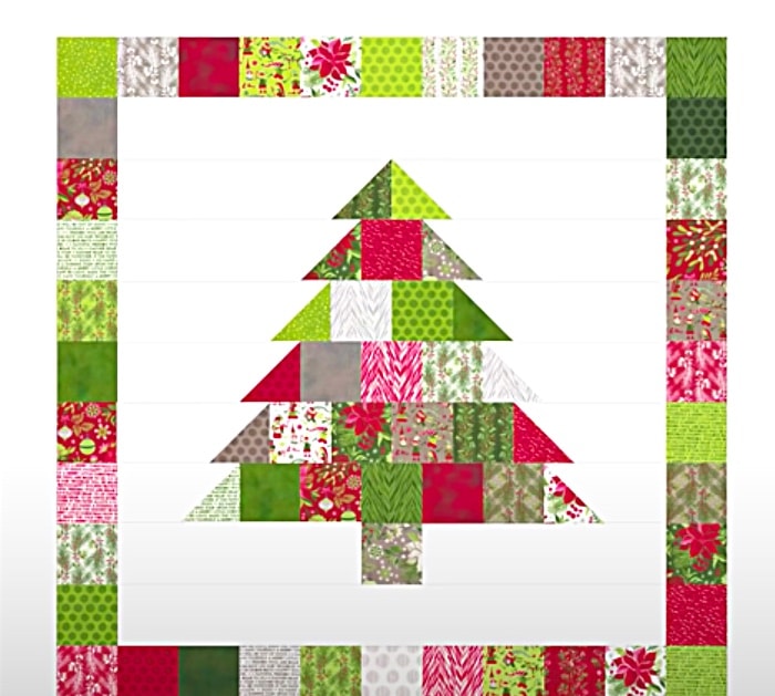 Christmas Tree Wall Hanging - Quick Quilting Pattern - Charm Pack Quilt Idea