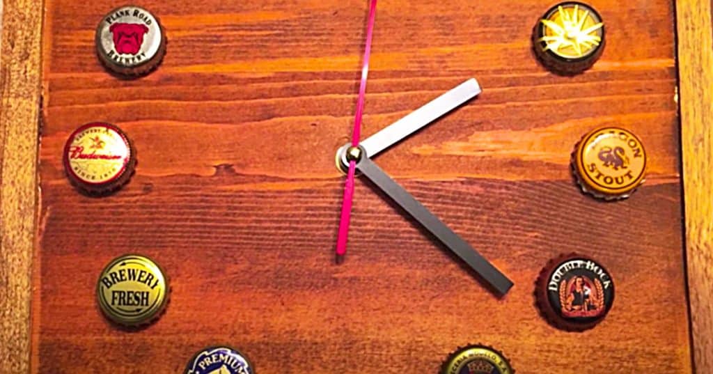 How To Make A DIY Bottle Cap Clock - DIY Clock Ideas - DIY Home Decor