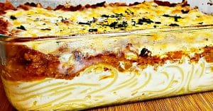 Creamy Cheesy Spaghetti Bake Recipe