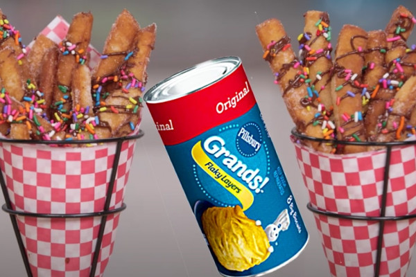 How To Make Donut fries - Copycat Donut Recipe From Dunkin Donuts - Easy Biscuit Donuts