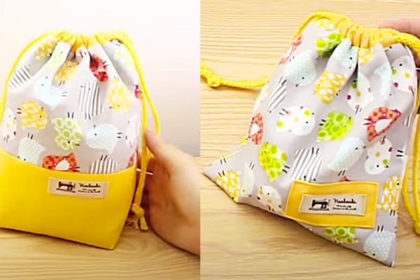 How To Make A Drawstring Bag - Easy Sewing Idea - DIY Bag Tutorial