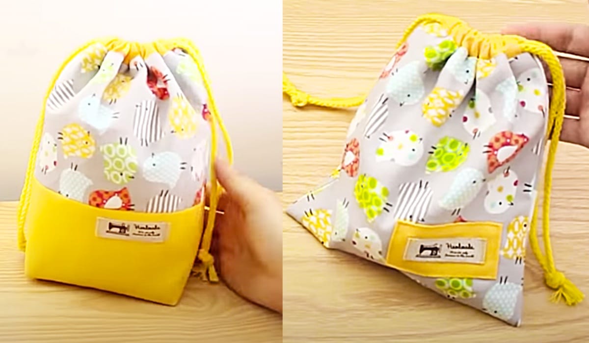 How To Make A Drawstring Bag // DIY Drawstring Bag In 10 Minutes ⋆ Hello  Sewing