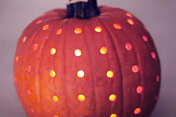 How To make A Power Drilled Pumpkin - How To make A Polka Dot Jack O Lantern - Easy Halloween Ideas