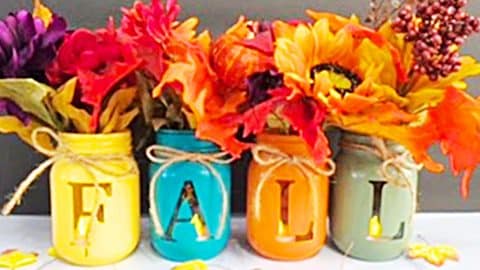 How To Make A Fall Centerpiece With Mason Jars | DIY Joy Projects and Crafts Ideas