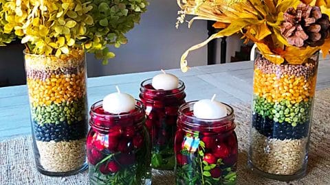 DIY Fall Corn And Bean Floral Arrangement | DIY Joy Projects and Crafts Ideas