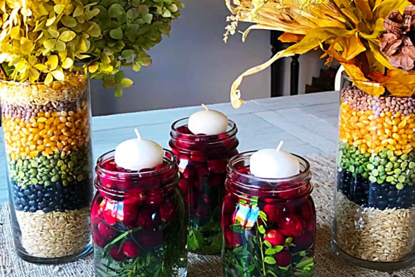 Corn And Seed Vase Arrangement - Fall Decor - DIY Dollar Tree Projects