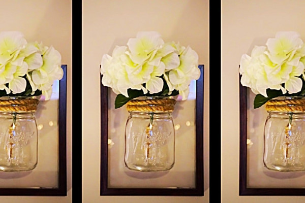 How To make A Dollar tree DIY Wall Sconce - Framed Wall Sconce idea - DIY Wall Art Project