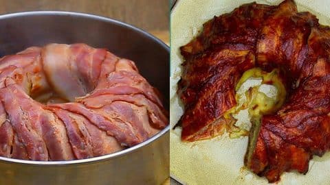 Potato Stuffed, Bacon Wrapped Meatloaf Recipe | DIY Joy Projects and Crafts Ideas
