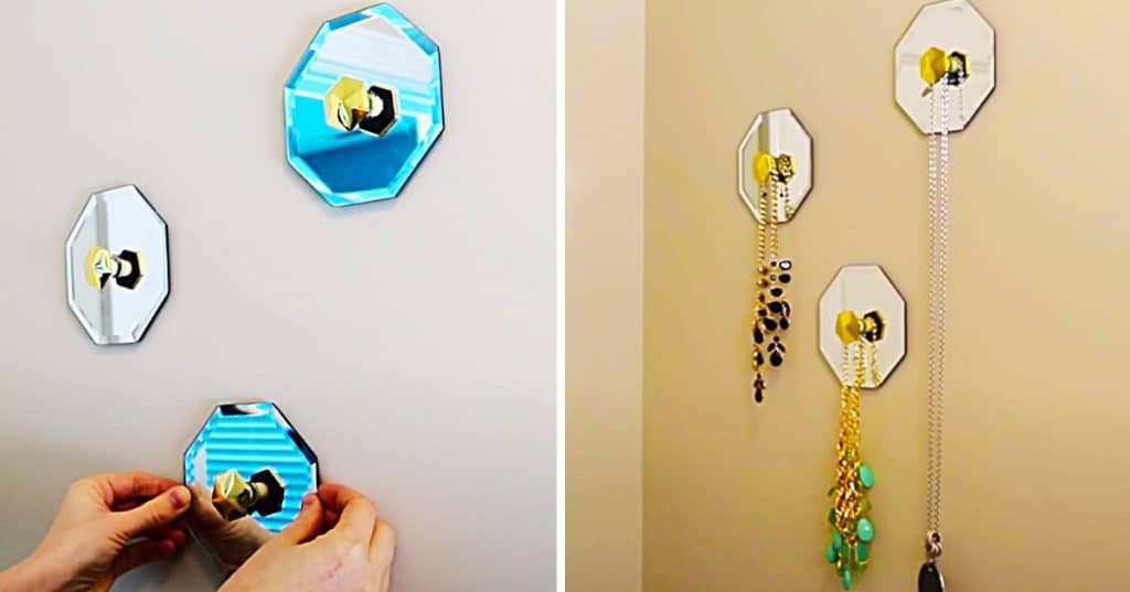 How To Make Dollar Tree DIY Mirrored Necklace Hangers - Dollar tree DIY