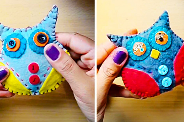 How To make Felt Owl Fridge Magnets - Easy Craft Ideas - Felt DIY Projects