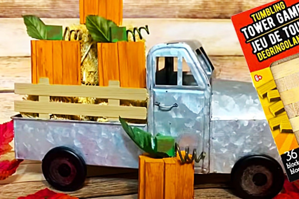 Tumbling Tower Pumpkin Idea - DIY Dollar Tree Fall Ideas - Autumn DIY