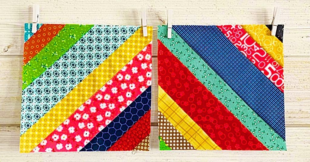 How To Make Scrappy String Quilt Blocks - Easy Quilt Idea -Jelly Roll Quilt Block