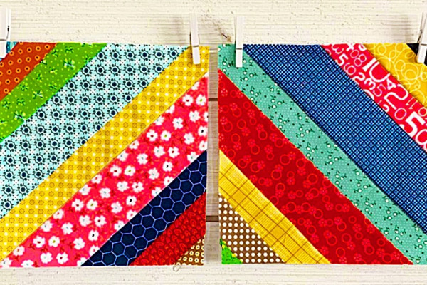 How To Make Scrappy String Quilt Blocks - Easy Quilt Idea -Jelly Roll Quilt Block