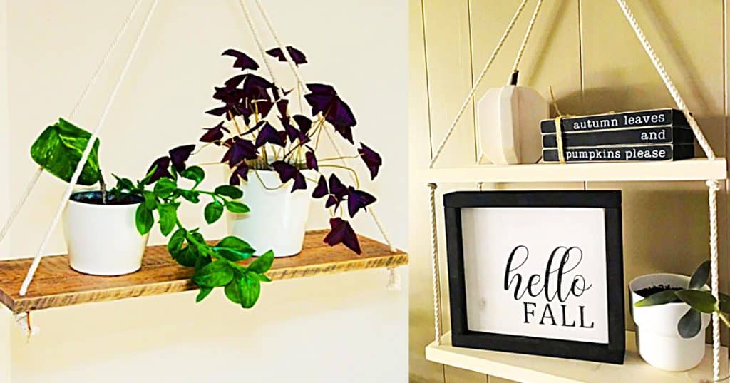 Dollar Tree Swing Shelves - Floating Shelf Idea - How to make Easy Shelves